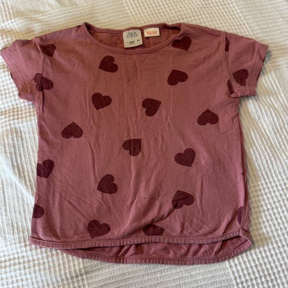 Zara Kids Mauve Heart Tee